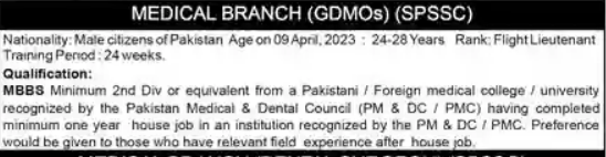 Join PAF Medical Branch as a Doctor GDMOS