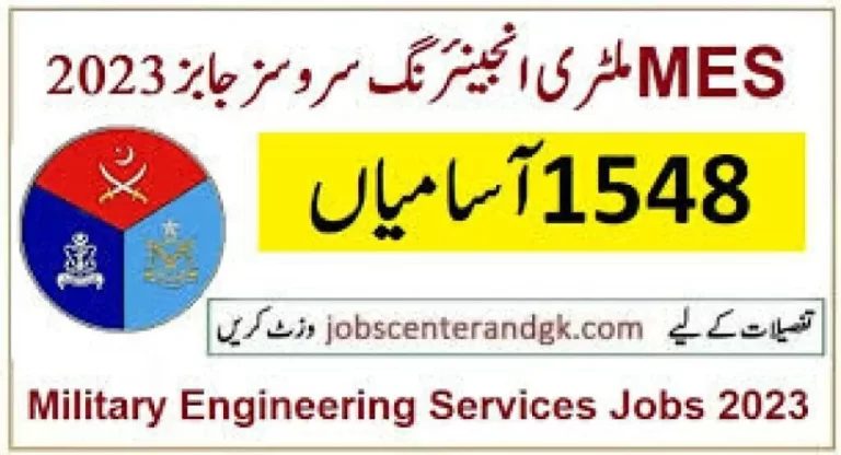 MES JOBS 2023 Latest advertisement  www.mes.gov.pk jobs 2023